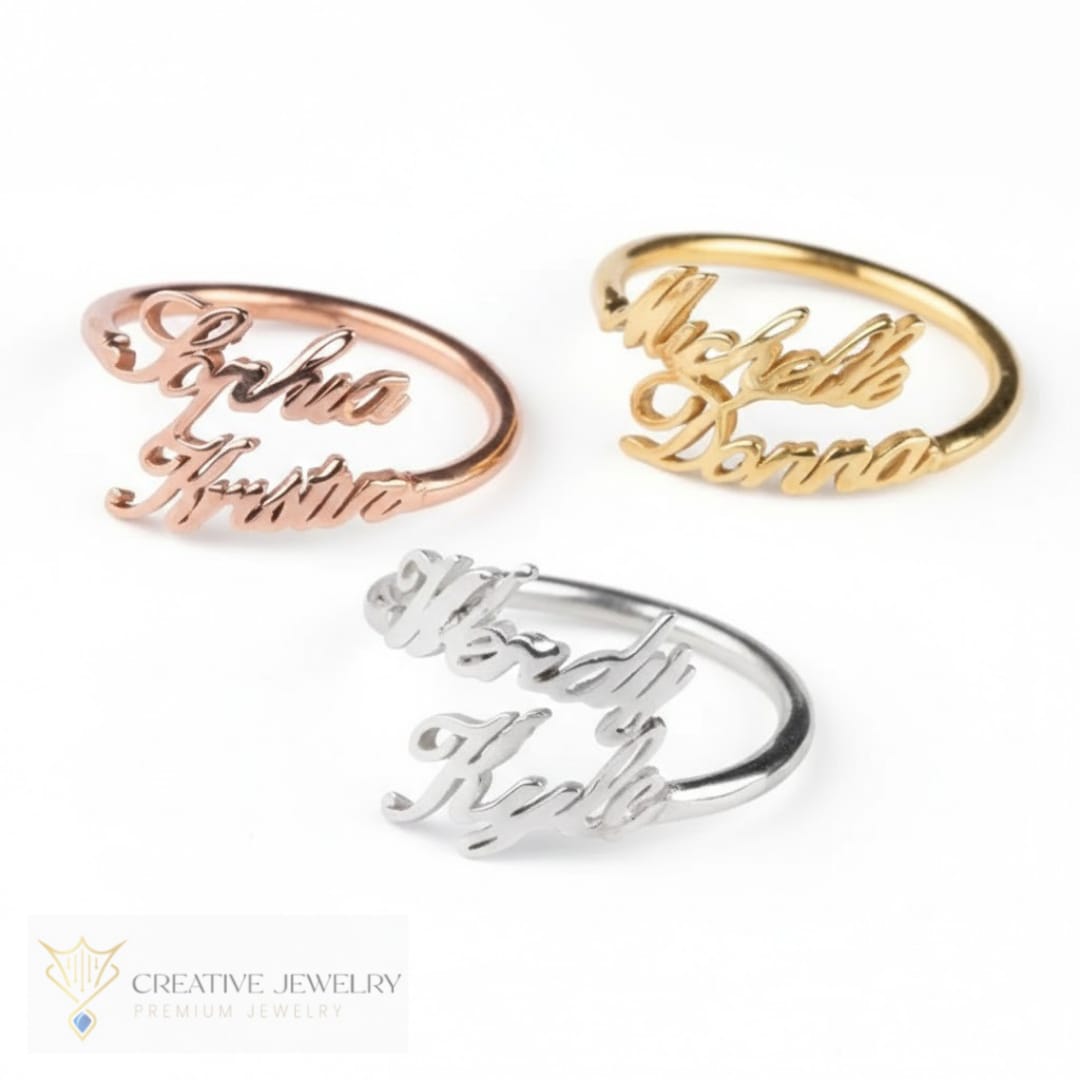 Customized Ring Double Name Style