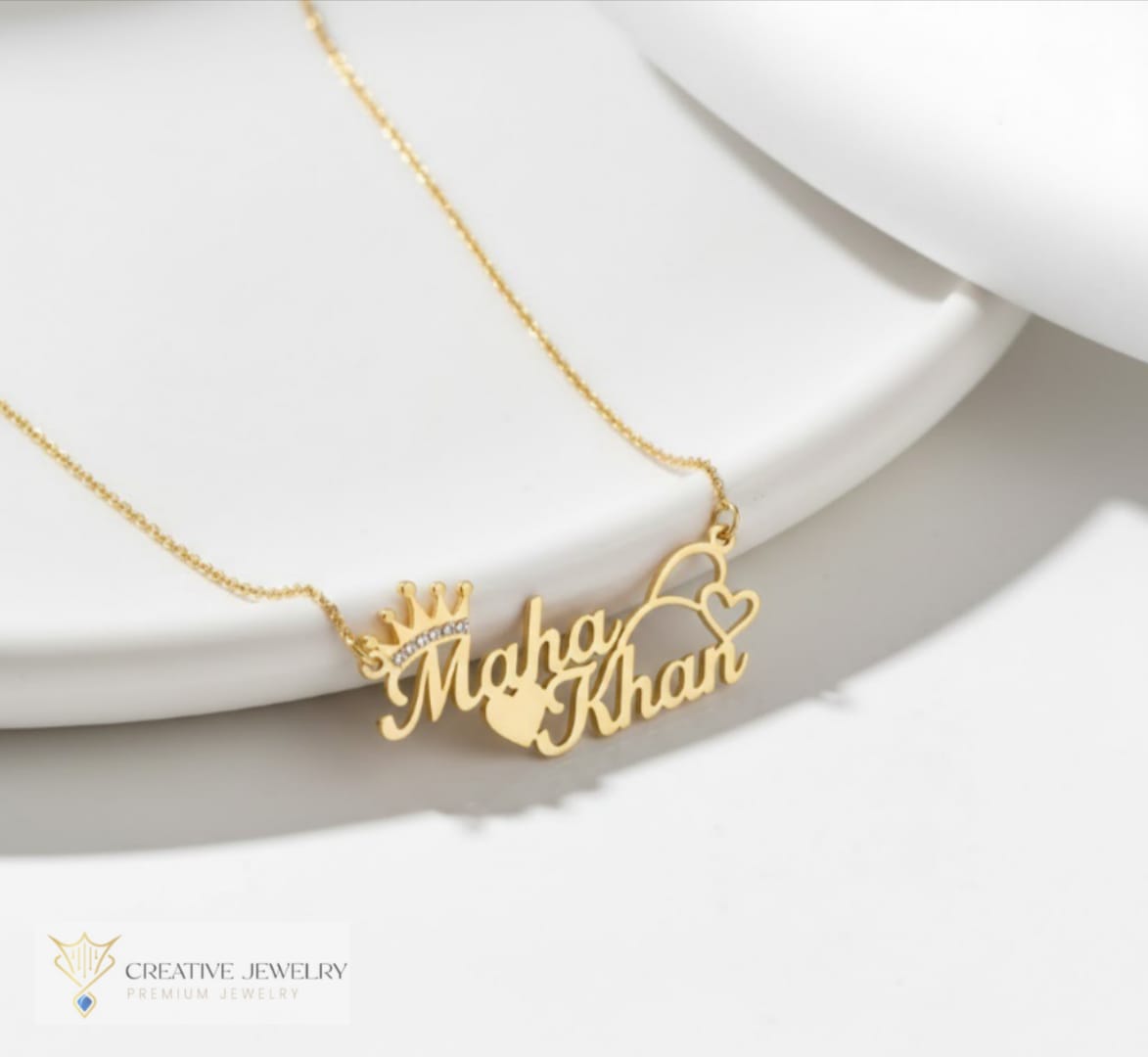 Customize Heart Crown Necklace