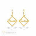 Customized Square Style Earrings