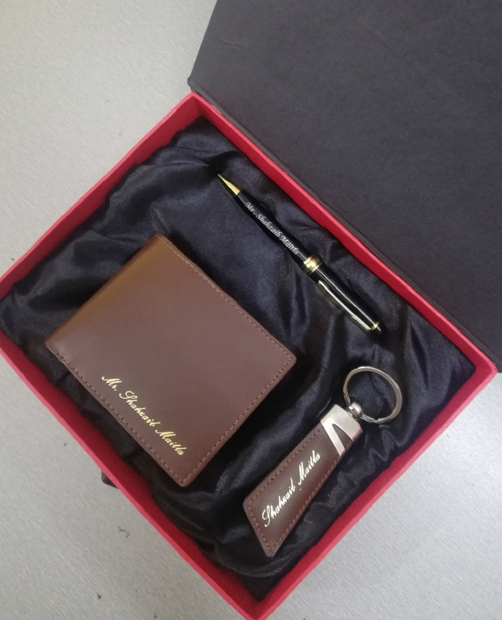 Customized Pack Of 3 Wallet+Keychain+Pen