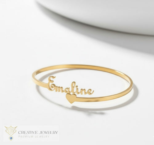 Customize Heart Style Bangle