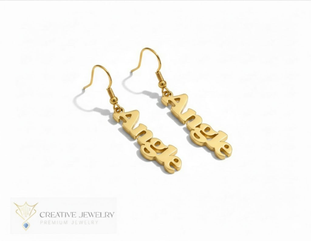 Customized Bold Name Style Earrings