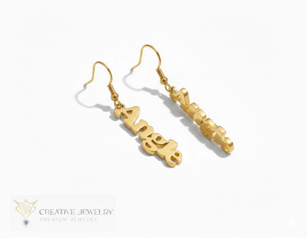 Customized Bold Name Style Earrings